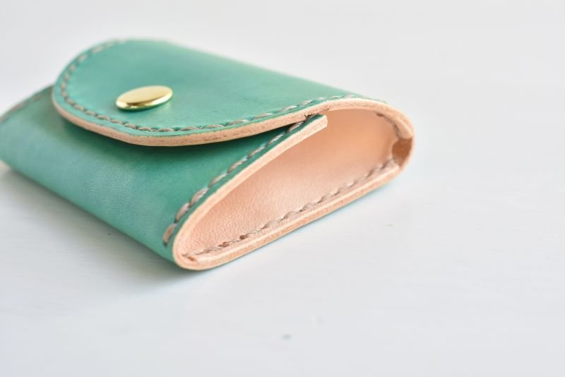 画像3: ブルーグリーンのボックス型小銭入れ (3)