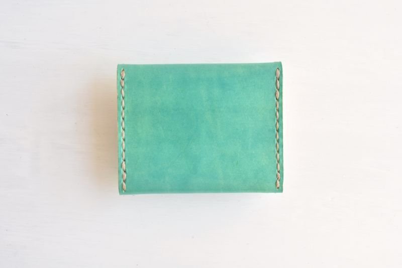 画像4: ブルーグリーンのボックス型小銭入れ (4)