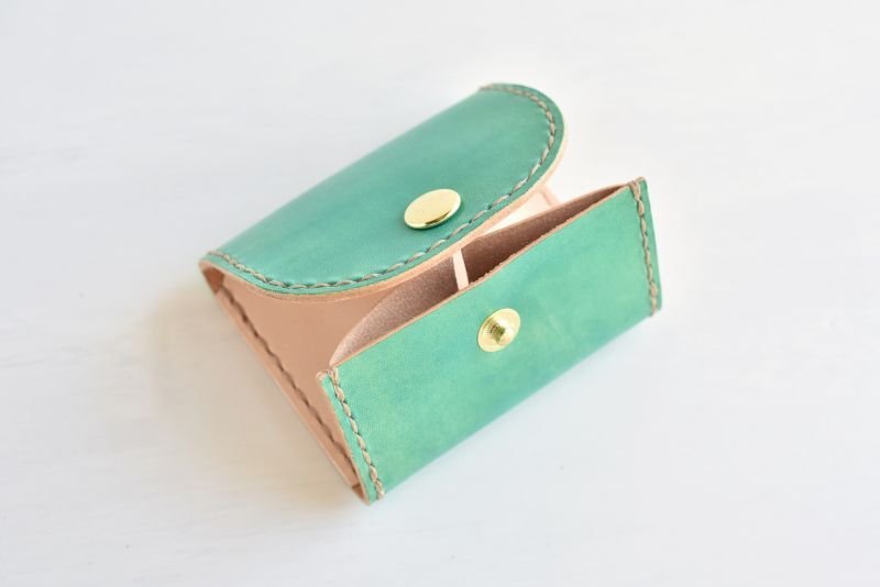 画像6: ブルーグリーンのボックス型小銭入れ (6)