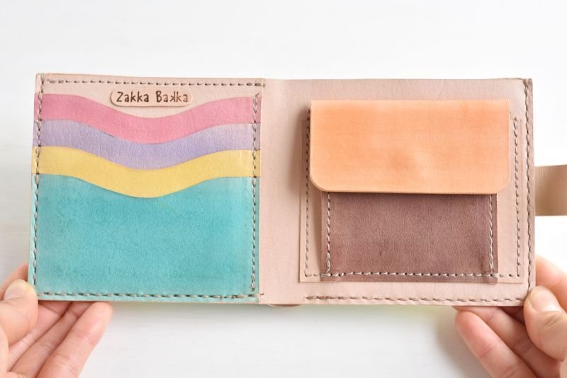 画像6: ブルーとイエローの二つ折り財布 (6)