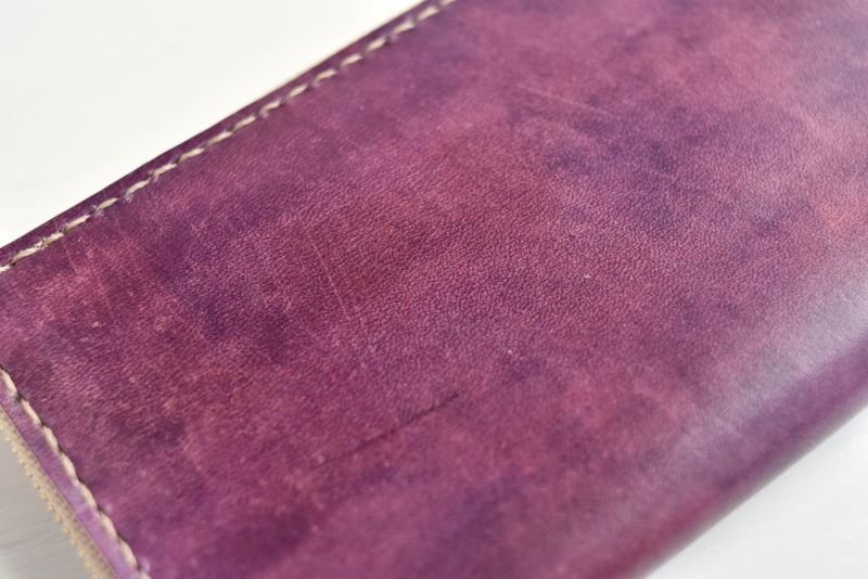 画像5: あずき色 （ラウンドファスナー長財布） (5)