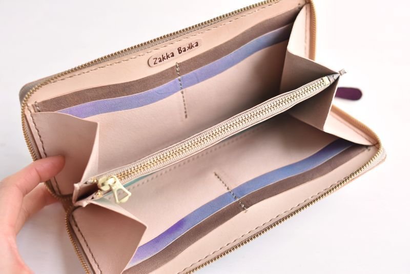 画像6: あずき色 （ラウンドファスナー長財布） (6)