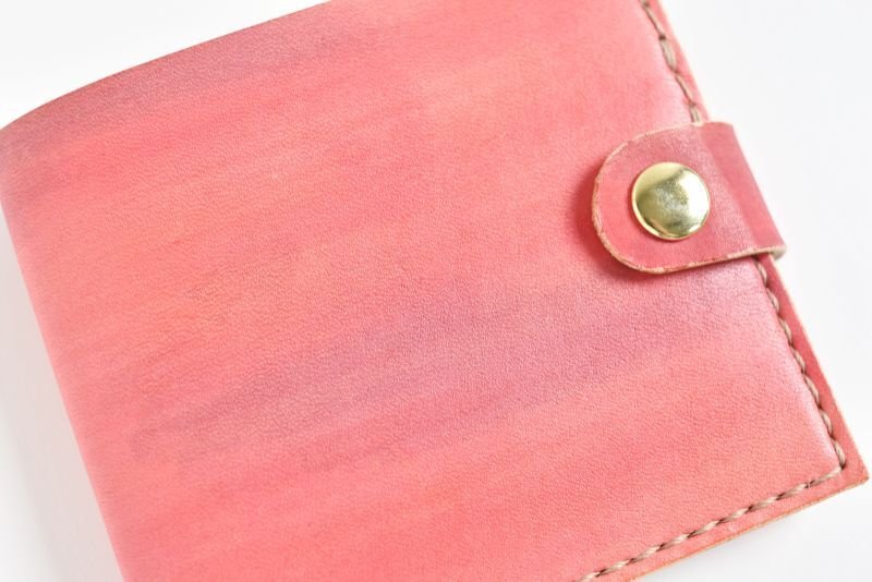 画像2: カントリーレッド（ホックの二つ折り財布） (2)