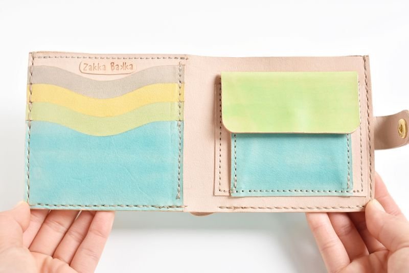 画像6: 空色（ホックの二つ折り財布） (6)