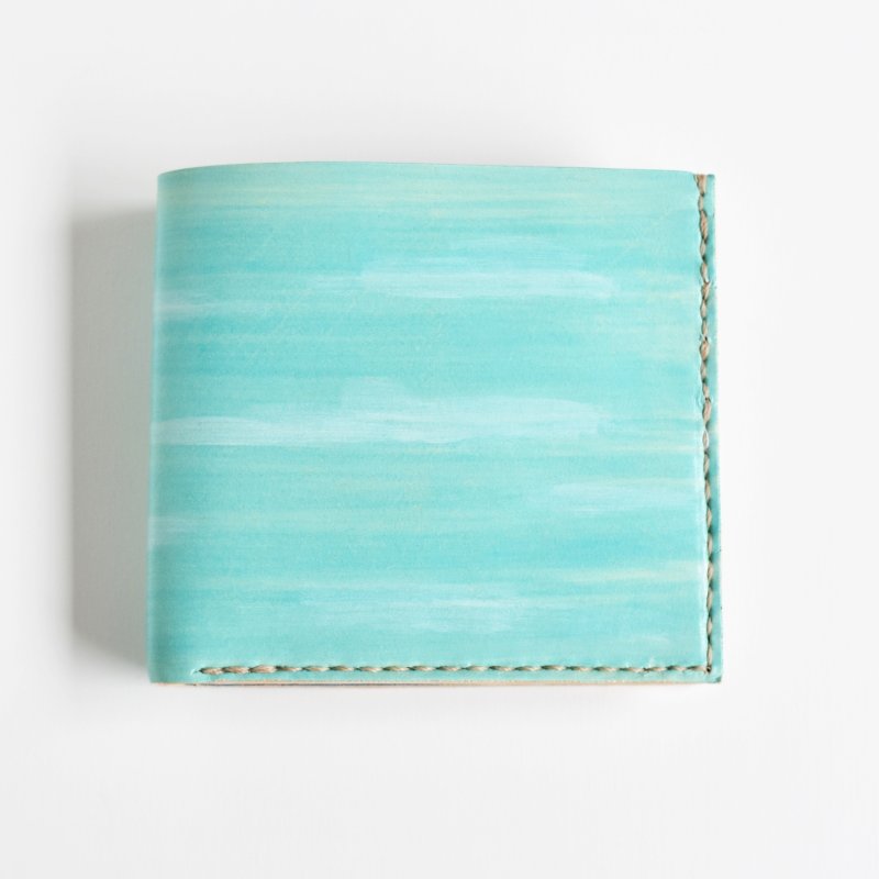 画像1: 「空色」の二つ折り財布（小銭入れボックス型） (1)