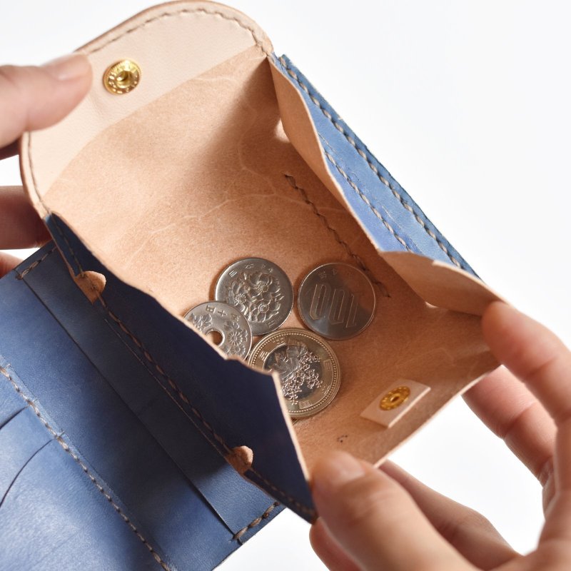 画像8: 「空色」の二つ折り財布（小銭入れボックス型） (8)