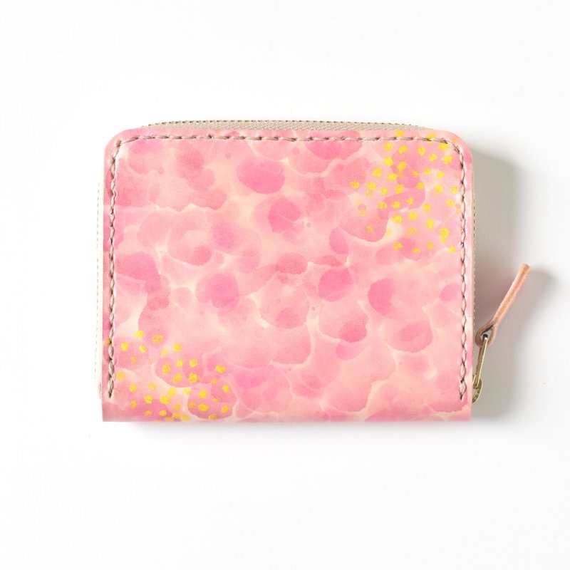 画像2: 桜とミモザ（ラウンドファスナー小銭入れ） (2)