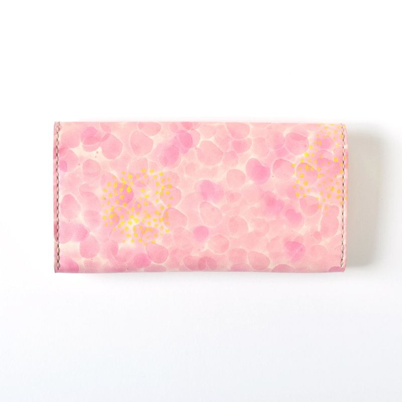 画像2: 桜とミモザ（三つ折り長財布） (2)