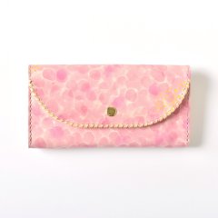 桜とミモザ（三つ折り長財布）
