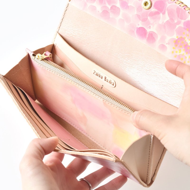 画像8: 桜とミモザ（三つ折り長財布） (8)